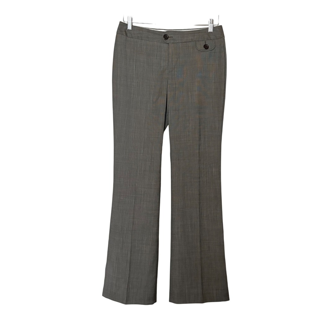 Banana Republic Martin Fit Women's Wool Dress Pants Gray Size 6 Flared‎ Trousers